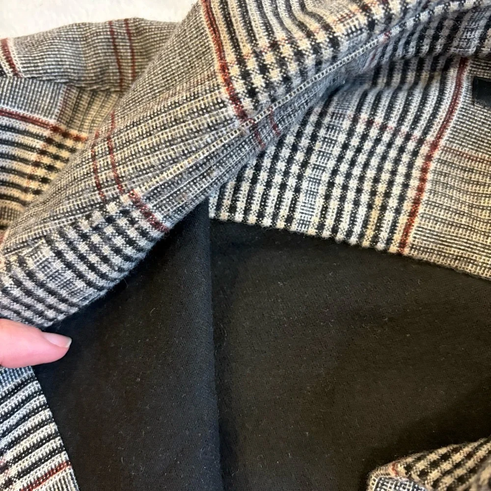 Men's Banana Republic Italian Wool Brown/ Cream Plaid Overshirt Size: XL Tall‎